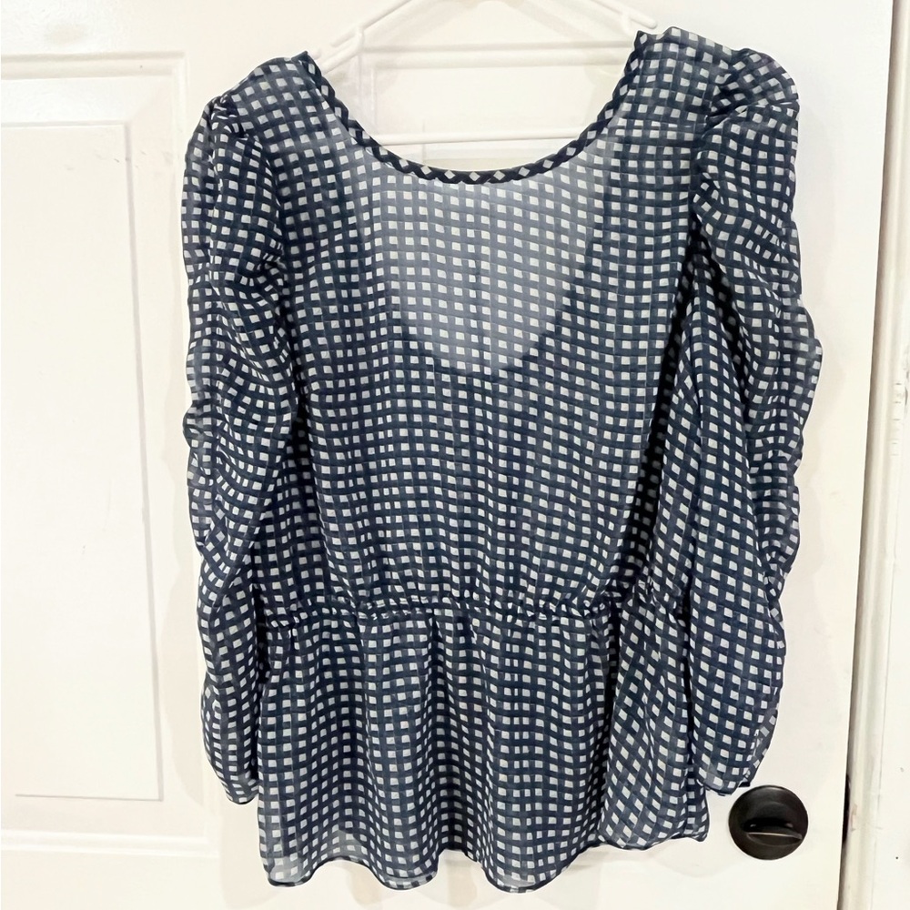 Ecote Blue and White Blouse Size M